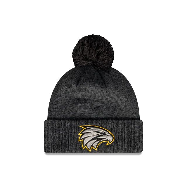 AFL West Coast Eagles Cuff With Pom (ZPA3251) - Black New Era Beanies